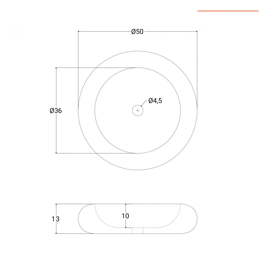 Lavabo appoggio bacinella d'arredo 50 cm design moderno