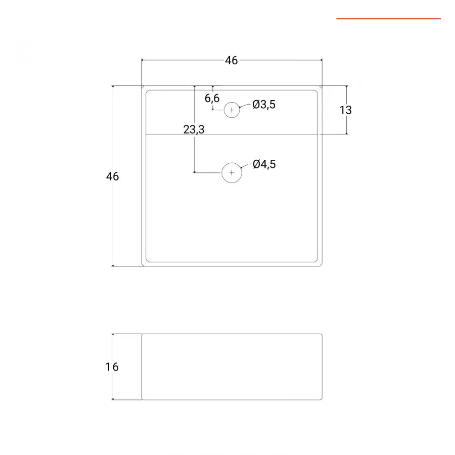 Lavabo sospeso o da appoggio in ceramica 46x46 cm bianco lucido