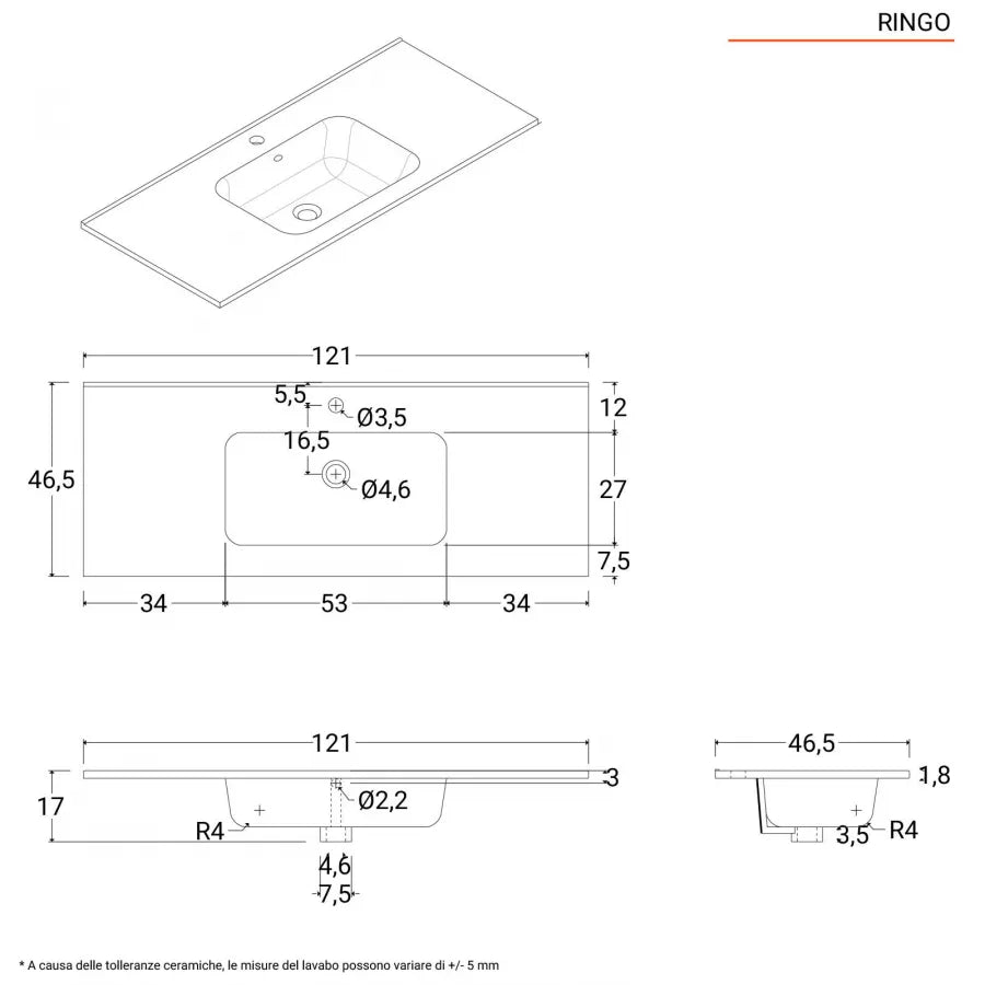 Mobile bagno sospeso 120 cm con cassetti bianco opaco e specchio