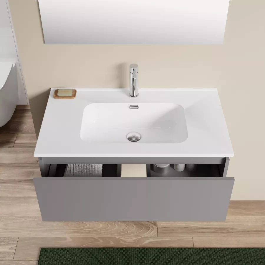 Mobile bagno sospeso 80 cm grigio - Dobel
