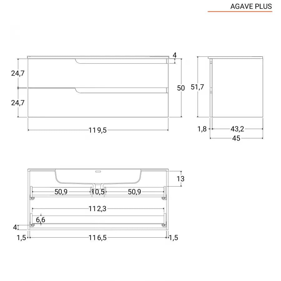 Mobile da bagno sospeso 120 cm color noce windsor con specchio