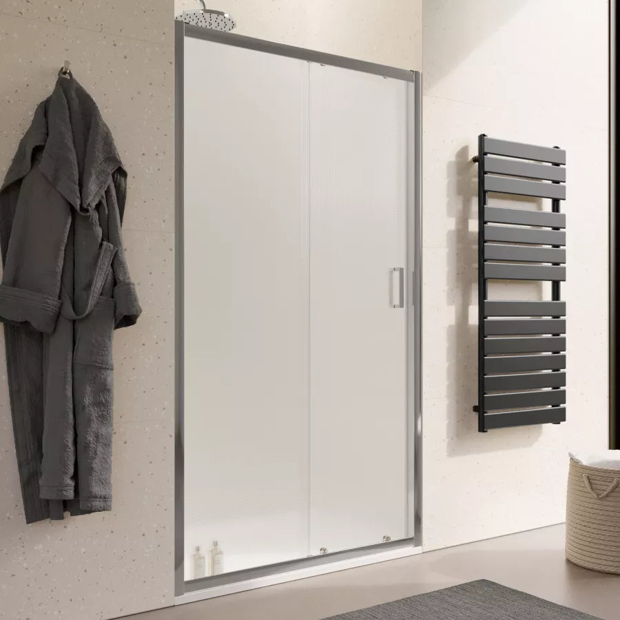 Nicchia doccia 115 cm scorrevole vetro temperato 6mm stampato 185h - Young
