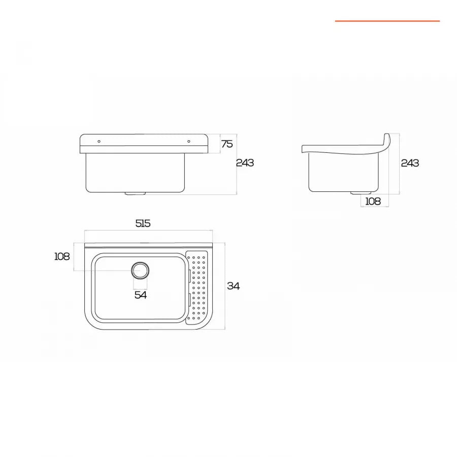 Pilozza da esterno 59x38cm / 51,5x34cm cm in polipropilene con kit d'installazione sifone e troppopieno