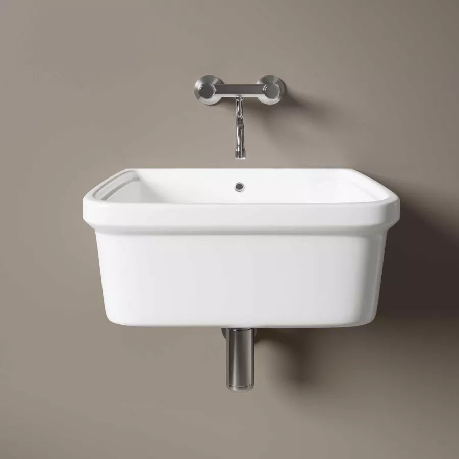 Pilozzo lavanderia 60x45 cm in ceramica bianco