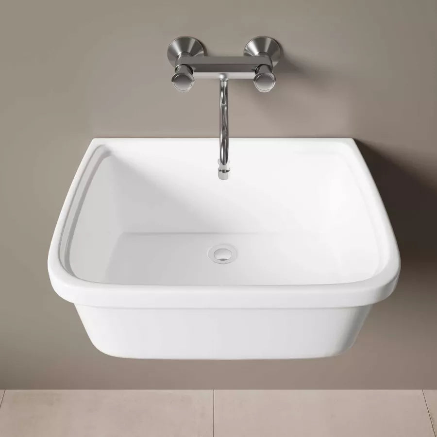 Pilozzo lavanderia 60x45 cm in ceramica bianco