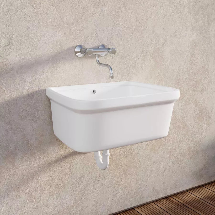 Pilozzo lavanderia 60x45 cm in ceramica bianco