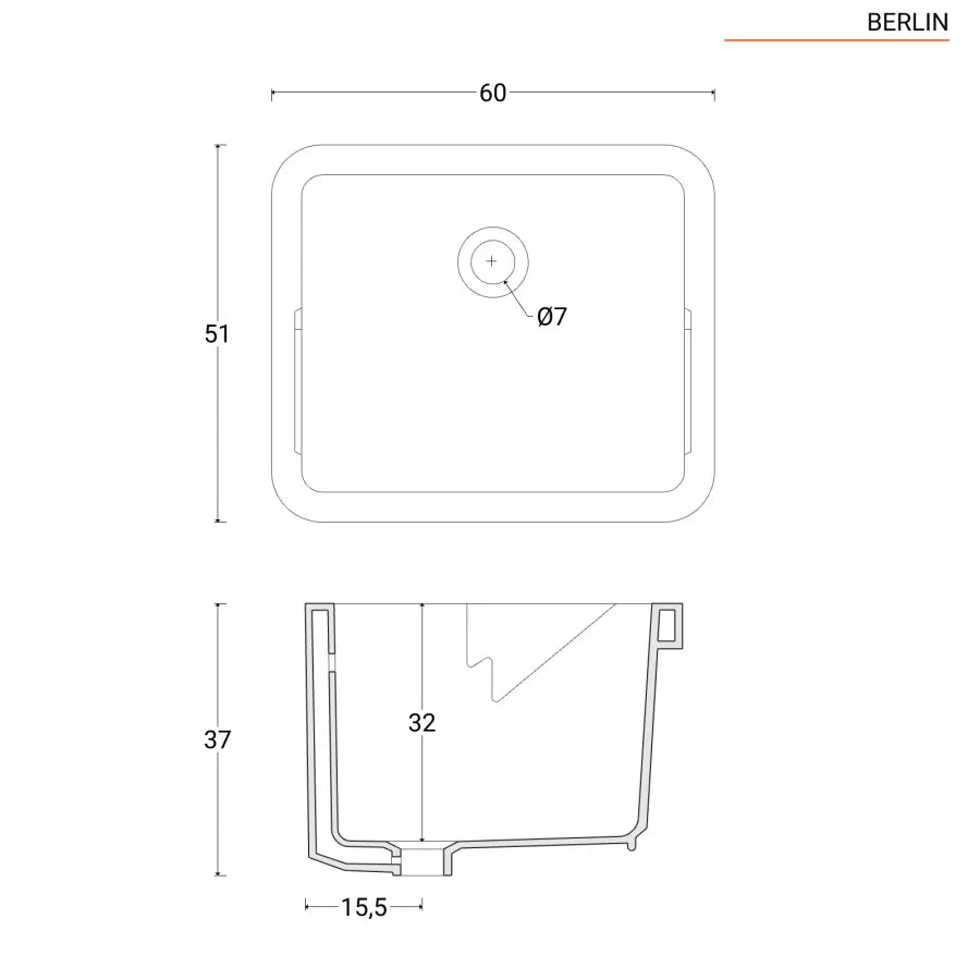 Pilozzo lavanderia 60x50 cm in ceramica bianco