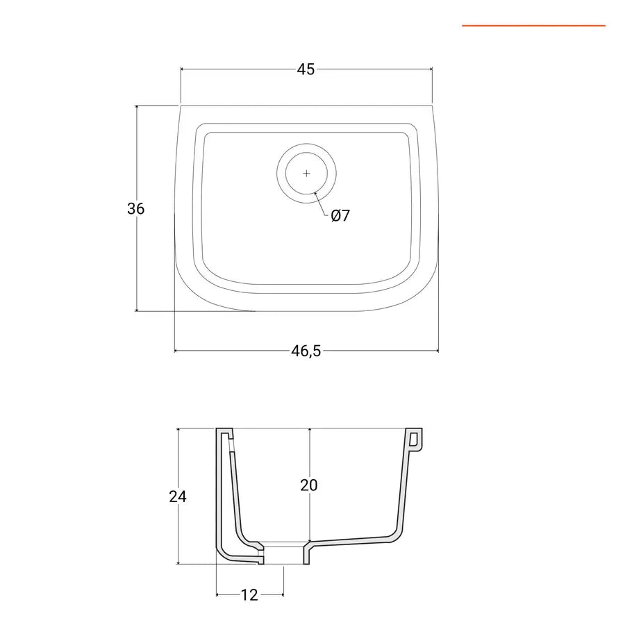 Pilozzo lavanderia sospeso 45x36 cm in ceramica bianco