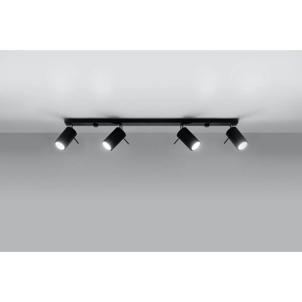 Plafoniera Orientabile RING 4L Black