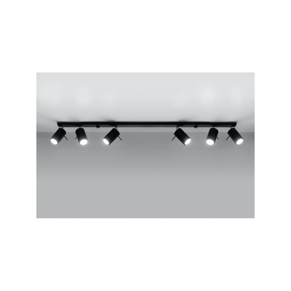 Plafoniera Orientabile RING 6L Black