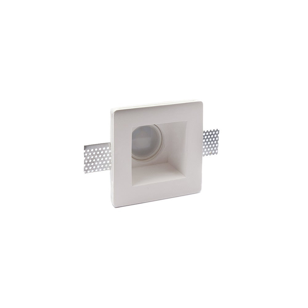 Portafaretto GU10 e MR16 in Gesso Pitturabile Quadrato 120x120 mm