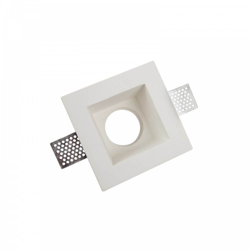 Portafaretto GU10 e MR16 in Gesso Pitturabile Quadrato 120x120 mm