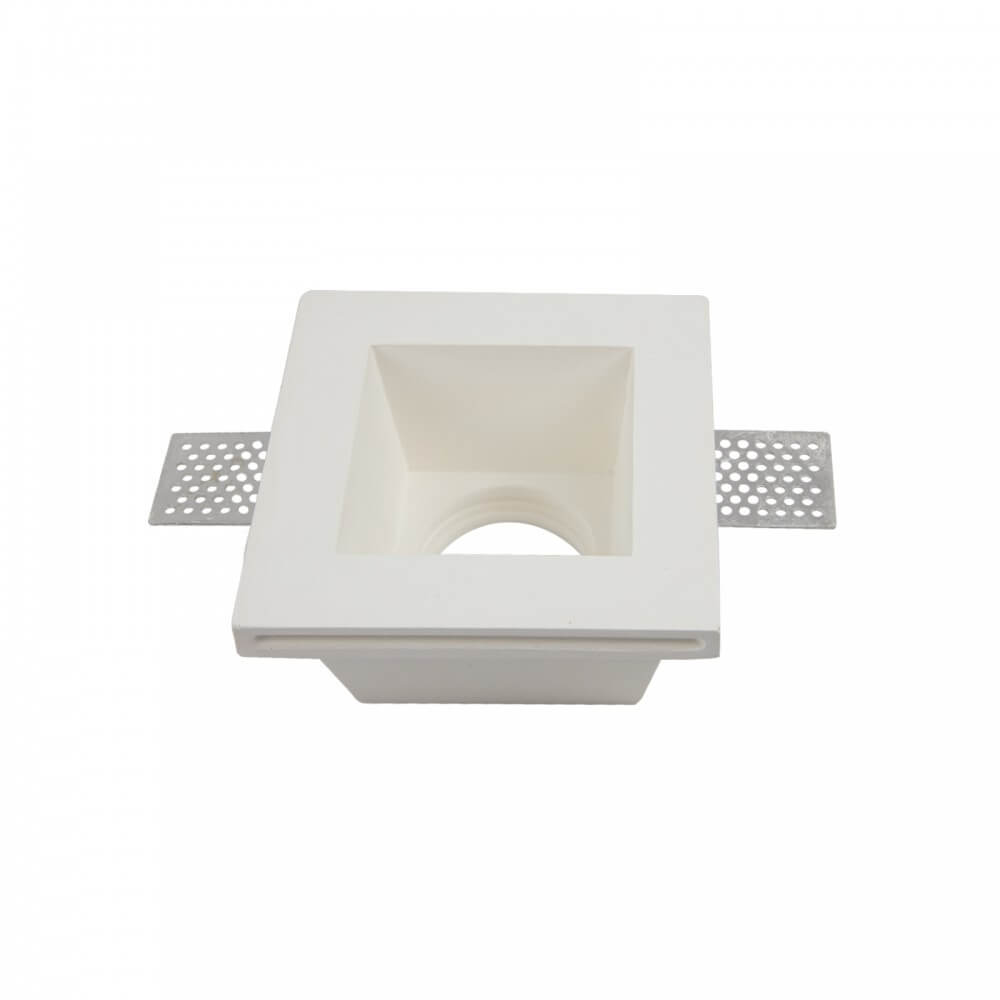 Portafaretto GU10 e MR16 in Gesso Pitturabile Quadrato 120x120 mm