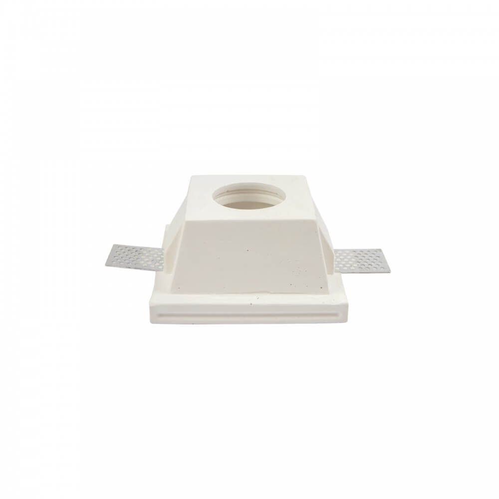 Portafaretto GU10 e MR16 in Gesso Pitturabile Quadrato 120x120 mm