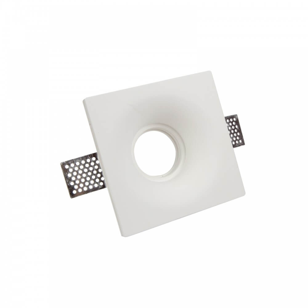 Portafaretto GU10 e MR16 in Gesso Pitturabile Quadrato Ø135x135 mm