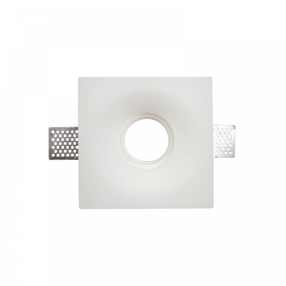 Portafaretto GU10 e MR16 in Gesso Pitturabile Quadrato Ø135x135 mm