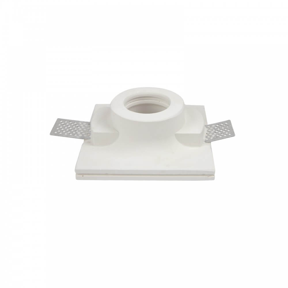 Portafaretto GU10 e MR16 in Gesso Pitturabile Quadrato Ø135x135 mm