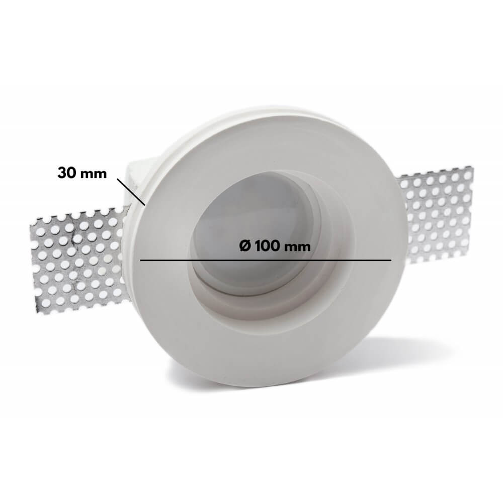 Portafaretto GU10 e MR16 in Gesso Pitturabile Tondo Ø100 mm