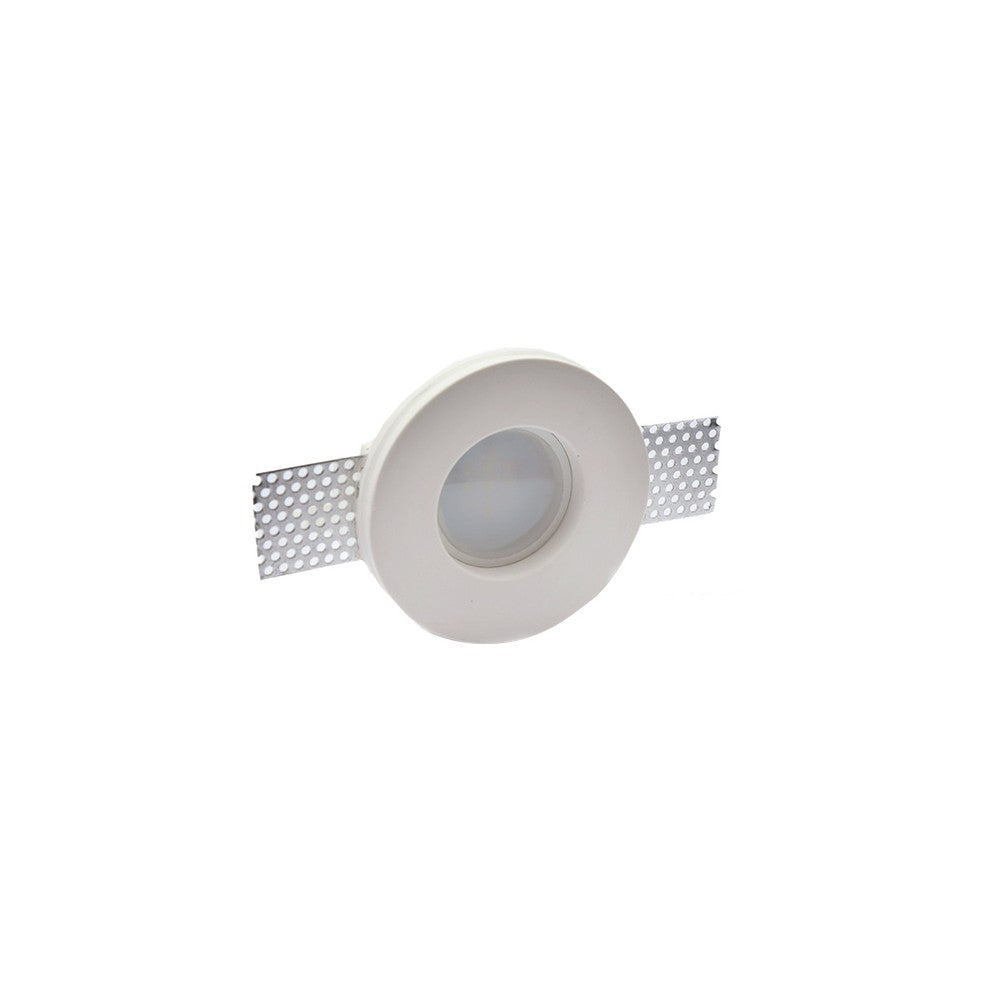 Portafaretto GU10 e MR16 in Gesso Pitturabile Tondo Ø95mm