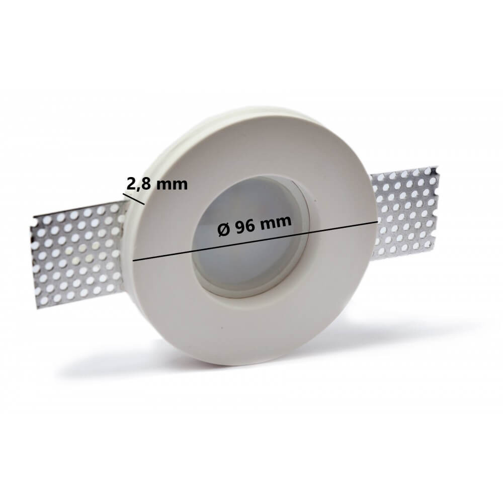 Portafaretto GU10 e MR16 in Gesso Pitturabile Tondo Ø95mm