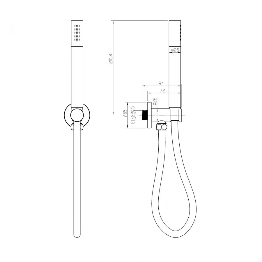 Set doccia con soffione tondo cromato 30 cm braccio 35 cm e doccino anticalcare