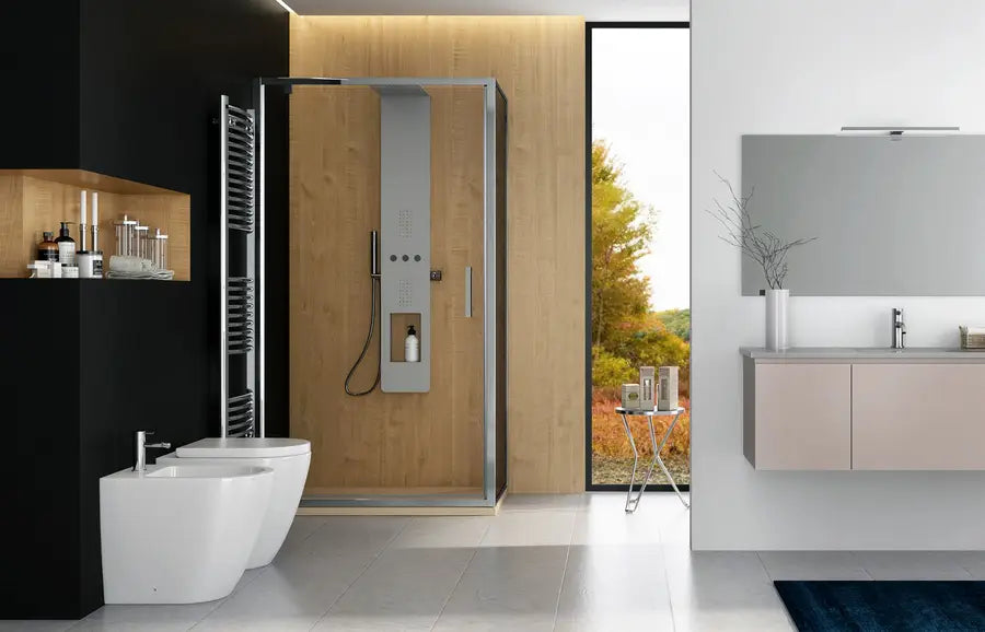 Box doccia 80x100 cm porta battente trasparente anticalcare 195h