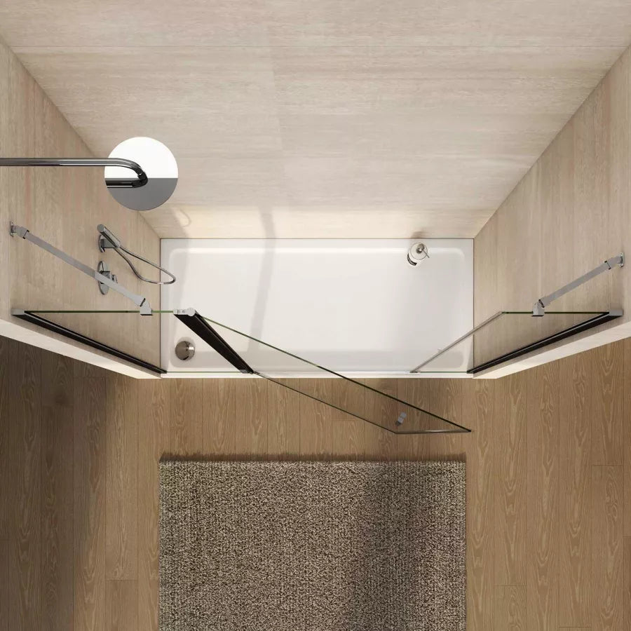 Box doccia nicchia 175cm 50 giunto + 85 battente + 40 fisso trasparente 190h