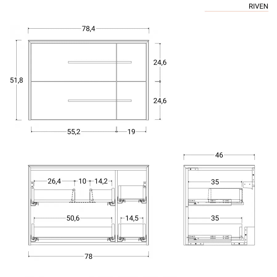 Mobile bagno sospeso 80 cm portalavabo rovere chiaro con specchio - Riven